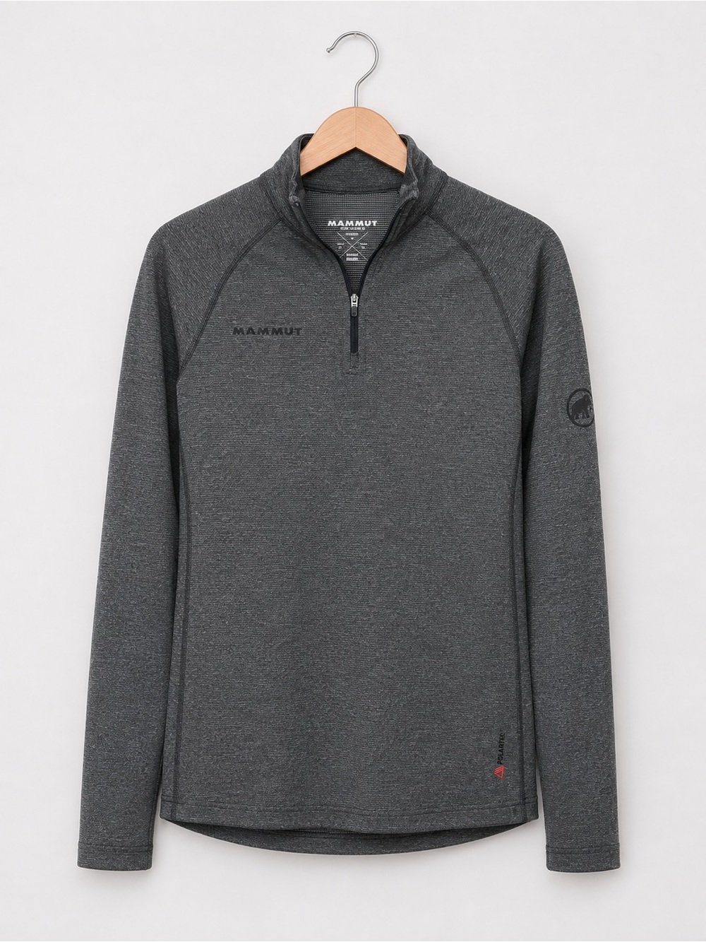 Mammut Polartec Wool Blend Gray Quarter-Zip Long Sleeve Top Women’s Small Active